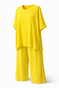 💛 Ensemble Fluide Jaune – Top & Pantalon Large