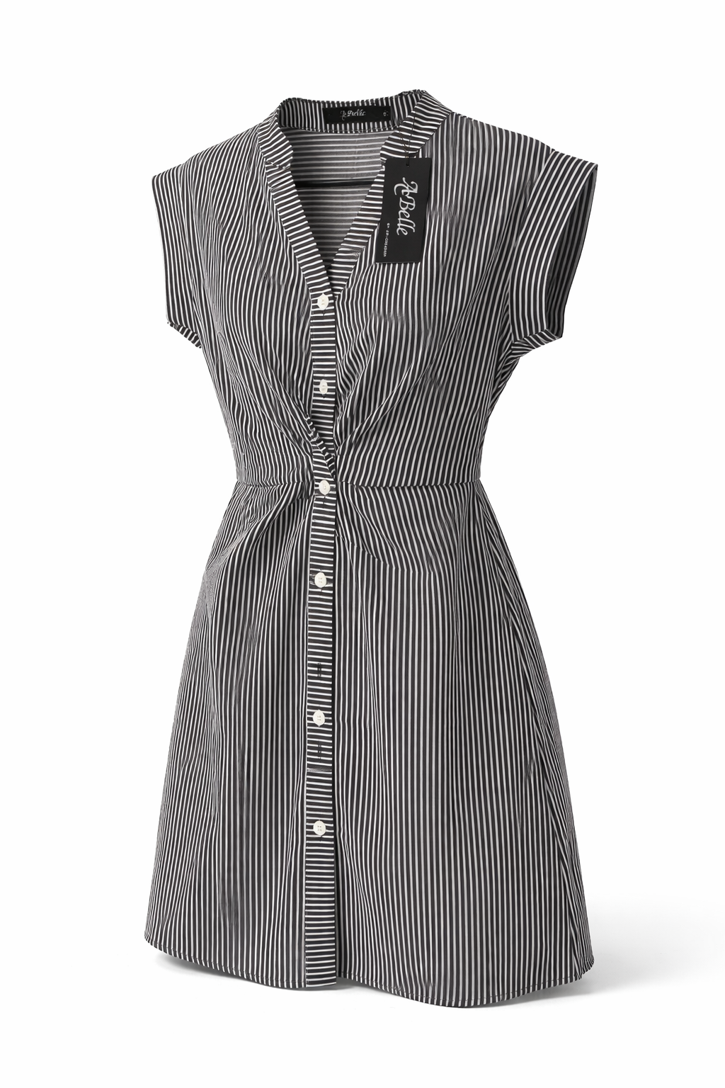 🖤 Robe Rayures Noir & Blanc – Coupe Structurée