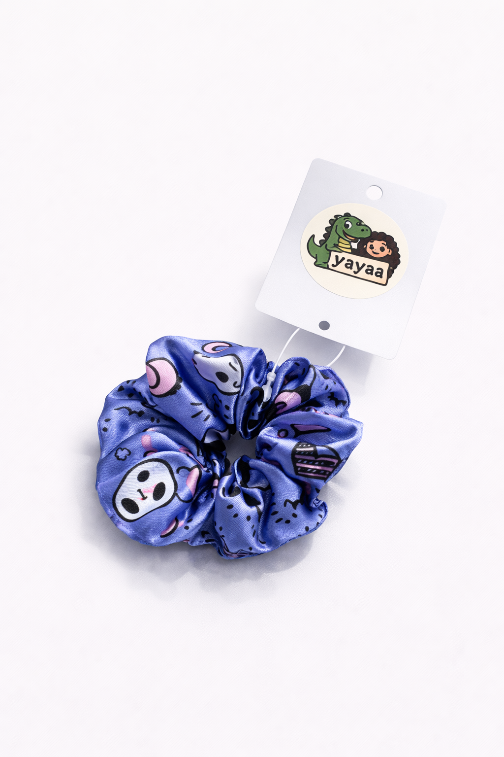 Chouchou Satin Violet Illustré